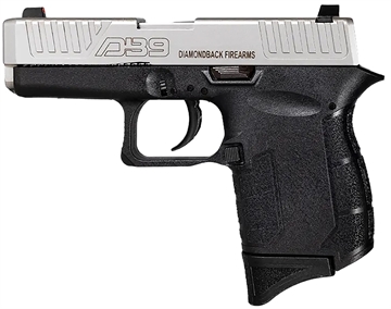 Picture of Diamondback Firearms DB9, Semi-automatic, Striker Fired, Sub-Compact, 9MM, 3" Stainless Steel Barrel, Nickel Boron Coated Barrel and Slide, Black Polymer Frame, 6 Rounds, 1 Magazine DB0200P021