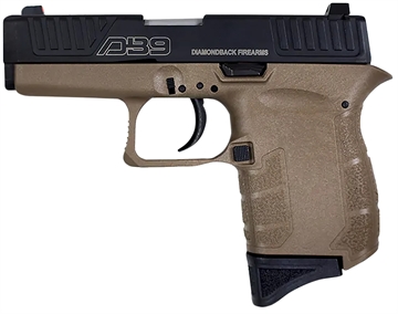 Picture of Diamondback Firearms DB9, Semi-automatic, Striker-Fired, Sub-Compact, 9MM, 3" Barrel, Polymer Frame, Flat Dark Earth Frame, Black Oxide Finish Slide, Fixed Sights, 6 Rounds, 1 Magazine DB0200P061