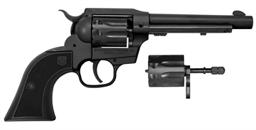 Picture of Diamondback Firearms Sidekick, Double Action/Single Action, Metal Frame Revolver, 22 LR/22 WMR, 5.5" Barrel, Zinc, Cerakote Finish, Black, Checkered Glass Filled Nylon Grips, Blade Front Sight, Integral Rear Sight, 9 Rounds DB053CA001