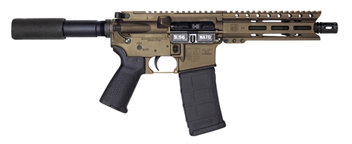 Picture of Diamondback DB15 5.56x45mm NATO 30+1 7" Black Nitride Threaded Barrel, M-LOK Handguard, Midnight Bronze Aluminum Picatinny Rail Receiver, Black Buffer Tube, Black Magpul Grip, Right Hand DB1912K071