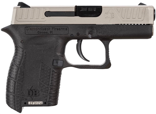 Picture of Diamondback DB380 Micro-Compact Double 380 Automatic Colt Pistol (ACP) 2.8" 6+1 Black Polymer Grip/Frame Grip Nickel Boron 815875011033