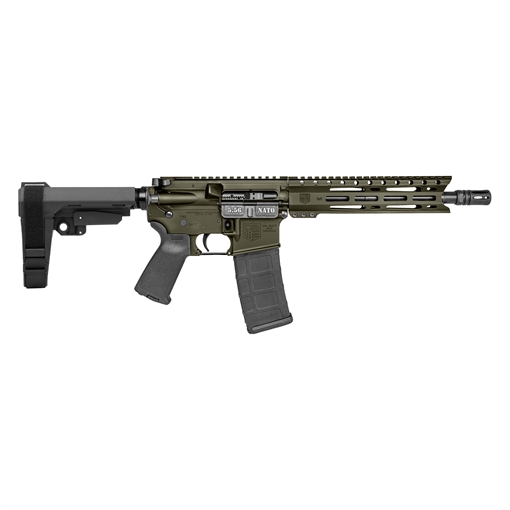 Picture of Diamondback DB15 5.56 NATO 30+1 10" Black Nitride Heavy Threaded Barrel, OD Green Cerakote Picatinny Rail Aluminum Receiver, 9" M-LOK Handguard SB Tactical Brace & Black Magpul MOE Grip DB1916K101