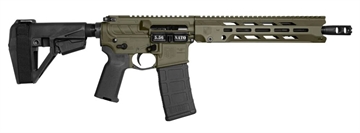Picture of DIAMONDBACK FIREARMS DB15 5.56 11.5IN DIAMONDBACK W/ 11IN M-LOK ANTI ROTATION V4 S RAIL WITH FULL PIC AND FRONT QD AMBI CONTROLS OD GREEN SBA5 BRACE 1 30RD PMAG DB1984K101