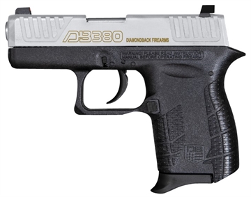 Picture of Diamondback DB380 Gen4 Micro-Compact Frame 380 ACP 6+1, 2.80" Stainless Steel Barrel, Nickel Boron Serrated Stainless Steel Slide, Black Polymer Frame w/Beavertail & Grip DB0100E022