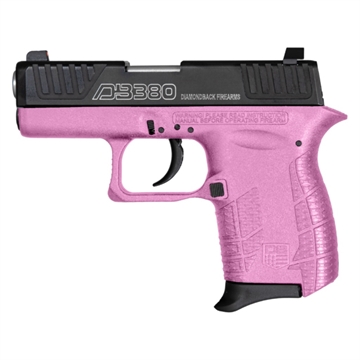 Picture of Diamondback DB380 Gen4 Micro-Compact Frame 380 ACP 6+1, 2.80" Stainless Steel Barrel, Nickel Boron Serrated Stainless Steel Slide, Pink Polymer Frame w/Beavertail & Grip DB0100E112