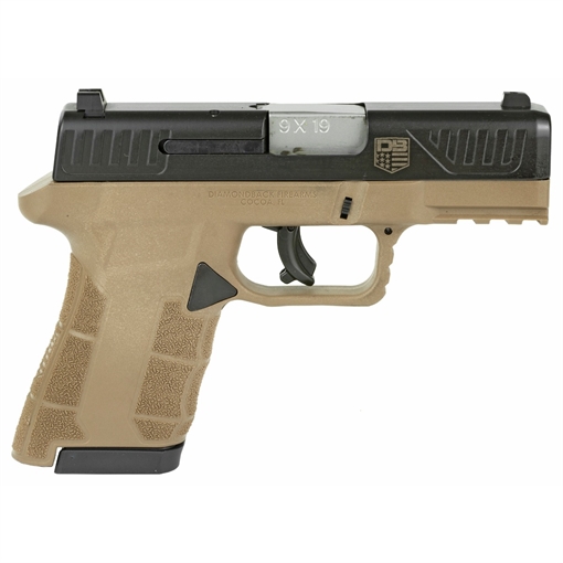 Picture of Diamondback AM2 Sub-Compact Frame 9mm Luger 17+1, 3.50" Stainless Steel Barrel, Black Nitride Serrated Stainless Steel Slide, Flat Dark Earth Polymer Frame w/Picatinny Rail & Polymer Grip DB0300P061