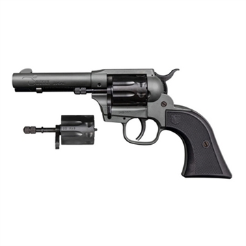 Picture of Diamondback Firearms Sidekick, Double Action/Single Action, Metal Frame Revolver, 22 LR/22 WMR, 4.5" Barrel, Zinc, Cerakote Finish, Dark Gray, Black Checkered Glass Filled Nylon Grips, Blade Front Sight, Integral Rear Sight, 9 Rounds DB0500A051