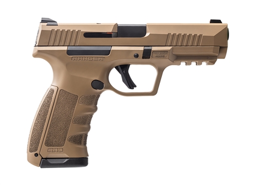 Picture of Dickinson LLC RA9 9mm Luger 17+1 4.25" Black Steel Barrel, Flat Dark Earth Cerakote Serrated Aluminum Slide, Flat Dark Earth Polymer Frame w/Accessory Rail RA9FED