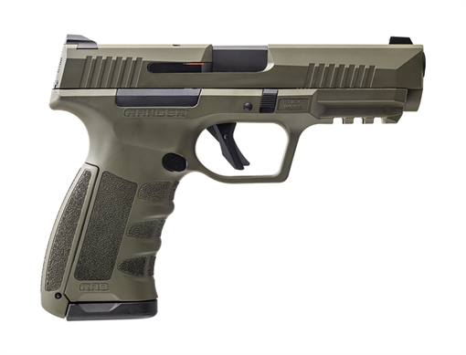 Picture of Dickinson LLC RA9 9mm Luger 17+1 4.25" Black Steel Barrel, OD Green Cerakote Serrated Aluminum Slide, OD Green Polymer Frame w/Accessory Rail RA9G