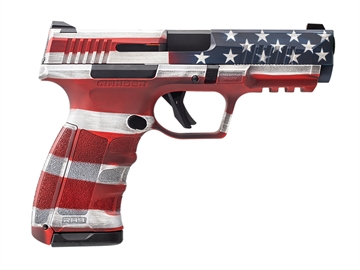 Picture of Dickinson LLC RA9 9mm Luger 17+1 4.25" Black Steel Barrel, American Flag Cerakote Serrated Aluminum Slide, American Flag Polymer Frame w/Accessory Rail RA9US
