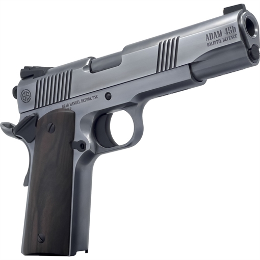 Picture of Dickinson LLC DKSN45LB Adam 1911 Lead Full Size 45 ACP 8+1 5" Stainless Barrel, Steel B Serrations Slide, Steel Frame w/Beavertail