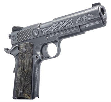 Picture of Dickinson LLC DKSN45MPRP Adam 1911 Mesopatamia Full Size 45 ACP 8+1 5" Stainless Steel Barrel, Serration B Slide, Steel Frame w/Beavertail