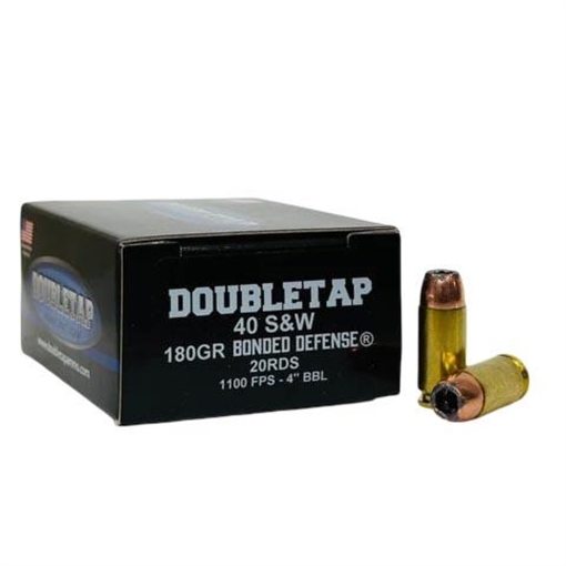 Picture of Double Tap Bonded Defense Handgun Ammunition .40 S&W 180gr JHP 1100 fps 20/ct 40180BD