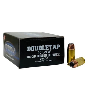 Picture of Double Tap Bonded Defense Handgun Ammunition .40 S&W 180gr JHP 1100 fps 20/ct 40180BD