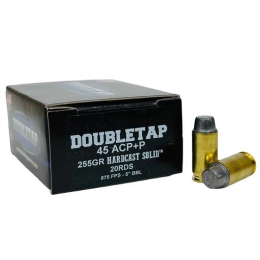Picture of Double Tap Hardcast Solid Handgun Ammunition .45 Auto(+P) 255gr SWC 875 fps 20/ct 45A255HC20