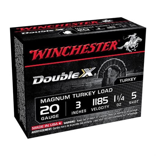 Picture of Winchester Ammunition Double X Magnum Turkey, 20 Gauge, 3", #5, 1.25oz., Shotshell, 10 Round Box X203XCT5