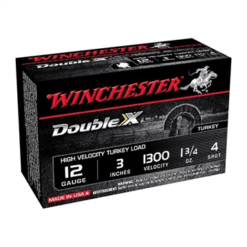 Picture of Winchester Ammo Double X High Velocity Turkey 12Gauge 3" 1 3/4oz 4Shot 10 Per Box/10 Case STH1234