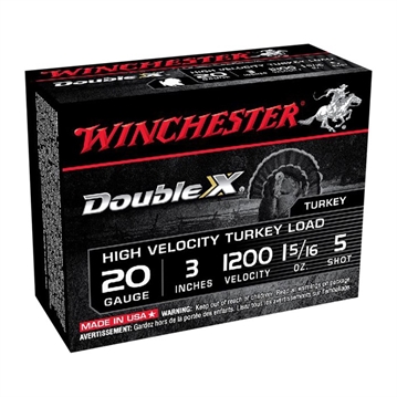 Picture of Winchester Ammunition Double X High Velocity, Turkey, 20 Gauge, 3", #5, 1-5/16 oz., Shotshell, 10 Round Box STH2035