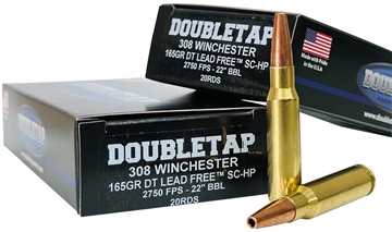 Picture of DoubleTap Ammunition 308Win 165gr Lead Free Hollow Point 20 Per Box/25 Case 308W165X
