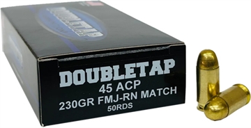 Picture of DOUBLETAP DEFENSE 45ACP 230GR FMJ-RN MATCH 50RD 20BX/CS 45A230T50 013964483581