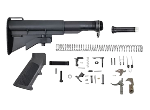 Picture of Dpms Panther Arms DP51655141530 CAR-15 Lower Build Kit AR-15 Black A2 Grip, Fiberlite Buttstock 810141220218