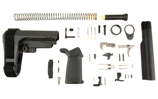 Picture of DPMS SBA3 Pistol Lower Build Kit, Fits AR-15, SBA3 Pistol Stabilizing Brace, Magpul MOE Pistol Grip, Black DP51655152953