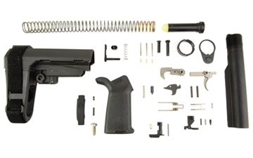 Picture of DPMS SBA3 Pistol Lower Build Kit, Fits AR-15, SBA3 Pistol Stabilizing Brace, Magpul MOE Pistol Grip, Black DP51655152953
