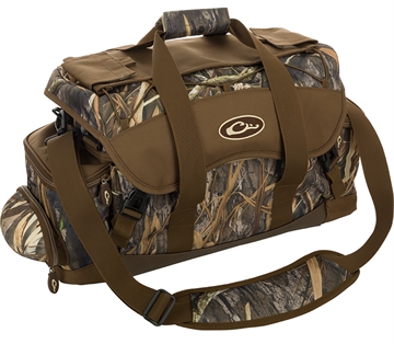 Picture of Drake Waterfowl Blind Bag Refuge Mossy Oak Bottomland HD-2 Heavy Duty Nylon Duffle Bag Zipper Closure DA2020022