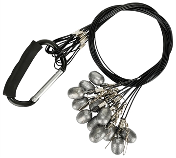 Picture of Drake Waterfowl Texas Rig Package Set 36" Black Coated Steel Wire, 4 oz Lead Weight, Metal Cable Crimps, Includes Carabiner (12 Pack) DA9000036004