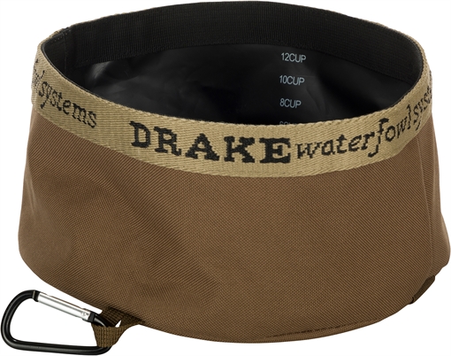Picture of Drake Waterfowl Travel Food & Water Bowl Gun Dog Brown 600D Polyester GD8100BRN
