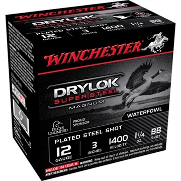 Picture of Winchester Ammo Drylok Super Steel Magnum 12Gauge 3" 1 1/4oz BBShot 25 Per Box/10 Case XSV123BB
