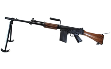 Picture of DS Arms SA58 FALO, Semi-automatic Rifle, 7.62NATO, 21" FALO Heavy Barrel, Matte Finish, Black, Fixed Walnut Stock, Carry Handle, Folding Bipod, 20 Rounds, 1 Magazine SA5821-5042-A