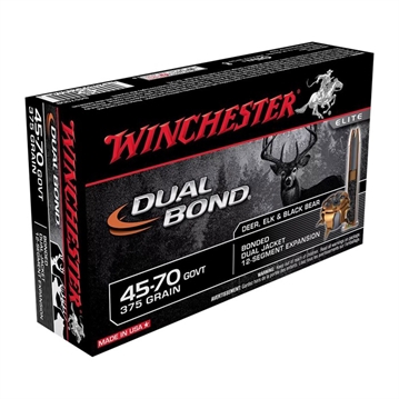 Picture of Winchester 45-70 GOVERNMENT 375GR JACKETED HOLLOW POINT 20/BOX S4570DB