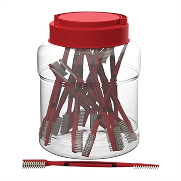 Picture of Birchwood Casey Dual End Cleaning Brushes, Double End Nylon, Ergonomic Handle Design, Red, 25 Pieces BC-NYLBRSH-25PK NYLBRSH2