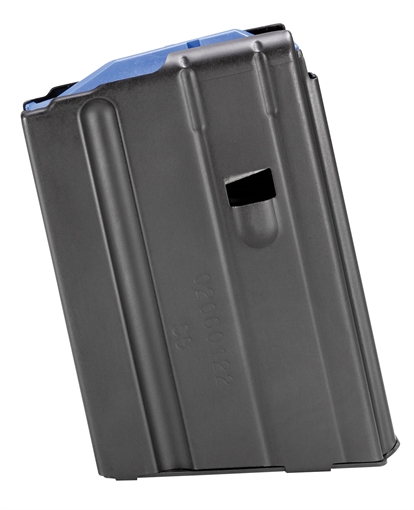 Picture of DURAMAG Magazine, 6.5 Grendel, 10 Rounds, Fits AR Rifles, Stainless Steel, Blue Anti-Tilt AGF Follower, Black 1065041176CPD