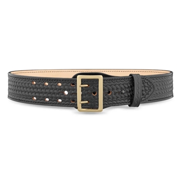 Picture of Dutyman 2-1/4"" Basketweave Leather Sam Brown 2 Row Stitch Duty Belt with Gold Buckle 1021-36-9002