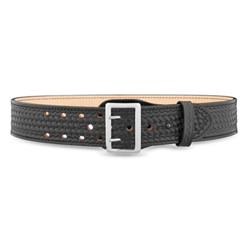 Picture of Dutyman 2-1/4"" Basketweave Leather Sam Brown 2 Row Stitch Duty Belt with Nickel Buckle 1021-38-9001