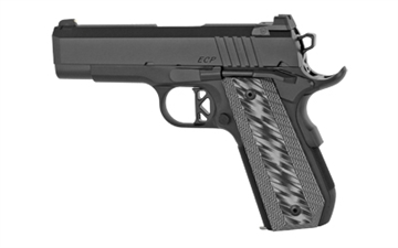Picture of Dan Wesson ECP, Semi-automatic, 1911, Commander Size, 9MM, 4" Bull Barrel, Bobtail Aluminum Frame, Matte Finish, Black, G10 Grips, Thumb Safety, Brass Bead Front Sight, U-Notch Rear Sight, 9 Rounds, 2 Magazines 01884