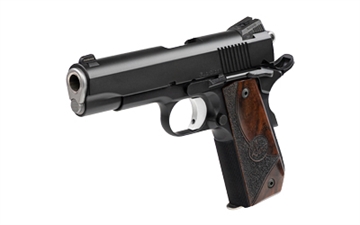 Picture of Dan Wesson Guardian, Semi-automatic, 1911, Commander Size, 45 ACP, Bobbed Aluminum Frame, 4.25" Barrel, Matte Finish, Black, Wood Grips, Night Sights, 8 Rounds, 2 Magazines 01829