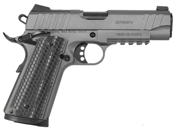 Picture of Girsan MC1911 C Influencer Compact 10mm Auto 9+1 4.40" Black Steel Barrel, Tungsten Gray Cerakote Optic Ready/Serrated Steel Slide & Frame w/Picatinny Rail & Beavertail, Gray Polymer Grip 391145