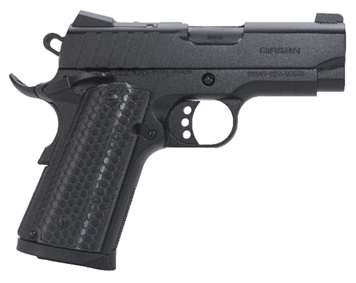 Picture of Girsan MC1911 SC Influencer Sub-Compact 9mm Luger 7+1 3.40" Blued Steel Barrel, Black Cerakote Optic Ready/Serrated Steel Slide & Frame w/Picatinny Rail & Beavertail, Gray Polymer Grip 391040