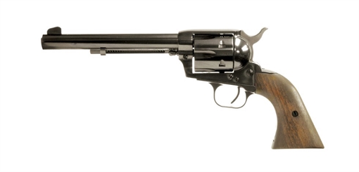 Picture of European American Armory Bounty Hunter, Single Action Army, 45LC, 7.5" Barrel, Steel Frame, Blue Finish, Walnut Grips, Fixed Sights, 6 Rounds 770022