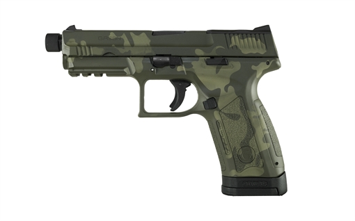 Picture of EAA MC9 DISRUPTOR: 9MM STRIKER FIRE OPTICS READY ACESSORY RAIL INTERCHANGABLE BACK STRAP INTEGRAL TRIGGER SAFETY LASER CAMO EXTENDED THREADED BARREL AND PROTECTOR NUT REVERSABLE MAGAZINE RELEASE ODCAM 390365