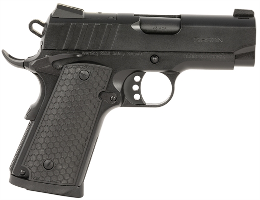 Picture of EAA GIRSAN MC1911 SC Influencer Sub-Compact 45 ACP 6+1 3.40" Blued Steel Barrel, Black Cerakote Optic Ready/Serrated Steel Slide & Frame w/Picatinny Rail & Beavertail, Gray Polymer Grip 391041