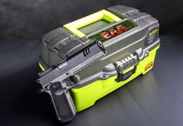 Picture of EAA GIRSAN INFLUENCER X 1911 FULL SIZE 9MM 5IN BARREL 9RD TWO TONE TUNGSTEN/BLACK WITH TACKLE BOX 391501