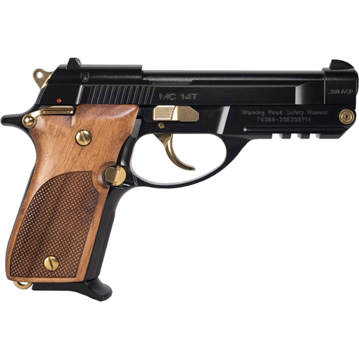 Picture of Girsan MC14T Solution, Semi-automatic, Double Action/Single Action, 380 ACP, 4.5" Tip Up Barrel, Gold and Black Finish, 13 Rounds, 1 Magazine 390875