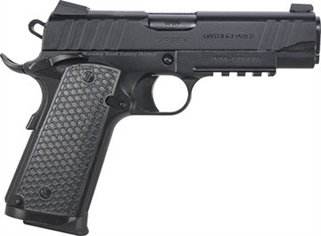 Picture of Girsan MC1911C Untouchable, 1911, Semi-Automatic, Metal Frame Pistol, Commander Size, 45ACP, 4.4" Barrel, Steel, Black, G10 Grips, 3-Dot Sights, Ambidextrous Safety, 8 Rounds, 1 Magazine 392070