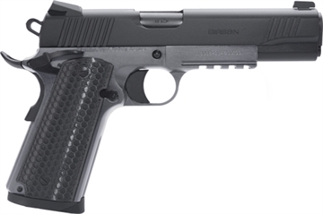 Picture of Girsan MC1911S Untouchable, 1911, Semi-Automatic, Metal Frame Pistol, Full-Size, 45ACP, 5" Barrel, Steel, Two Tone Finish, Black and Silver, G10 Grips, 3-Dot Sights, Ambidextrous Safety, 8 Rounds, 1 Magazine 392062