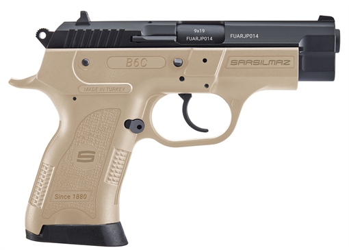Picture of SAR B6C COMPACT HGA 9MM 3.8 IN BBL FDE/BLK 2/13 RD MAGS B69CFD B6C9FD