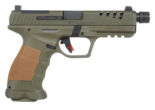 Picture of SAR SAR9 SOCOM HGA 9MM 5.2 IN THREADED BBL OPTIC READY 3 DOT NIGHT SIGHTS OD GREEN 2/10RD MAG SAR9SOCOMOD10